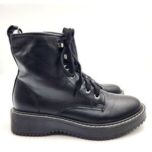 Madden Girl Boots Women's 6.5 Black Faux Combat Leather Side Zipper  Kickerr